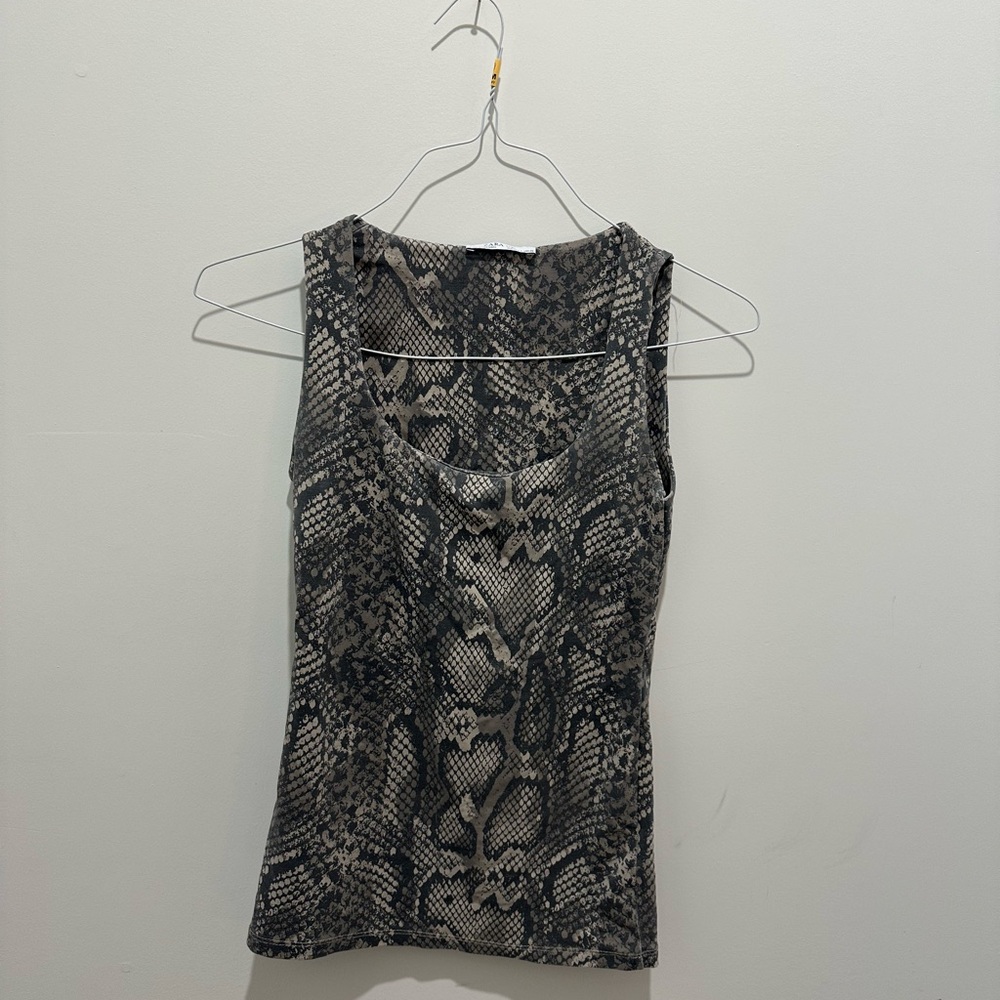 Zara Snake Pattern Tank Top - Black and Gray